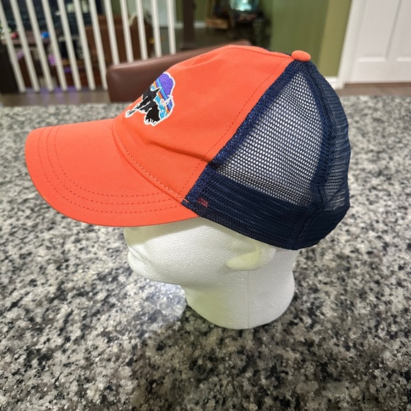 PATAGONIA Orange & Blue "Buffalo" Snapback Truckers Hat - Picture 4 of 5